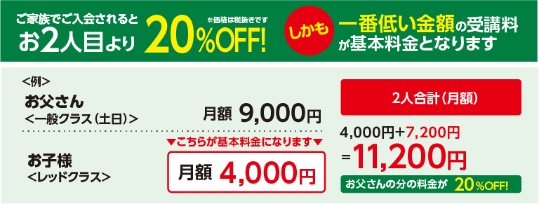 お2人目より20%OFF!!